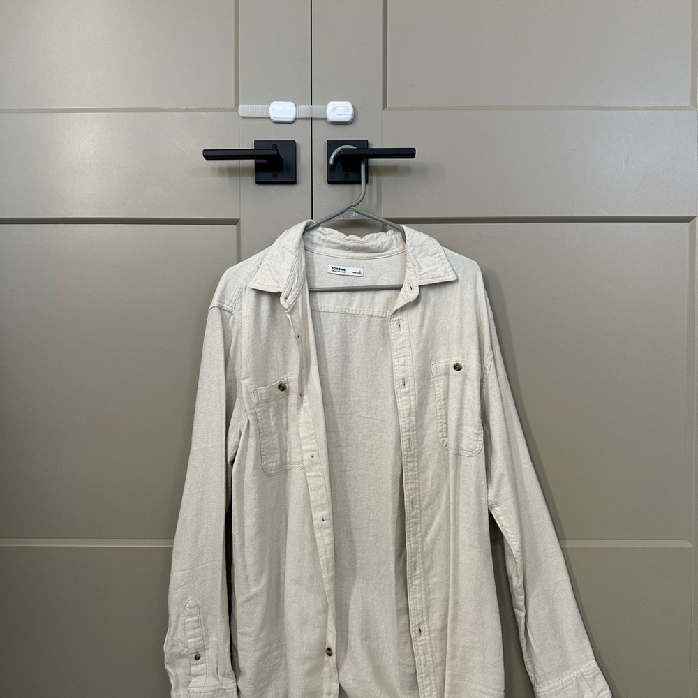 Sonoma Men's Casual Cream Button Down Shirt